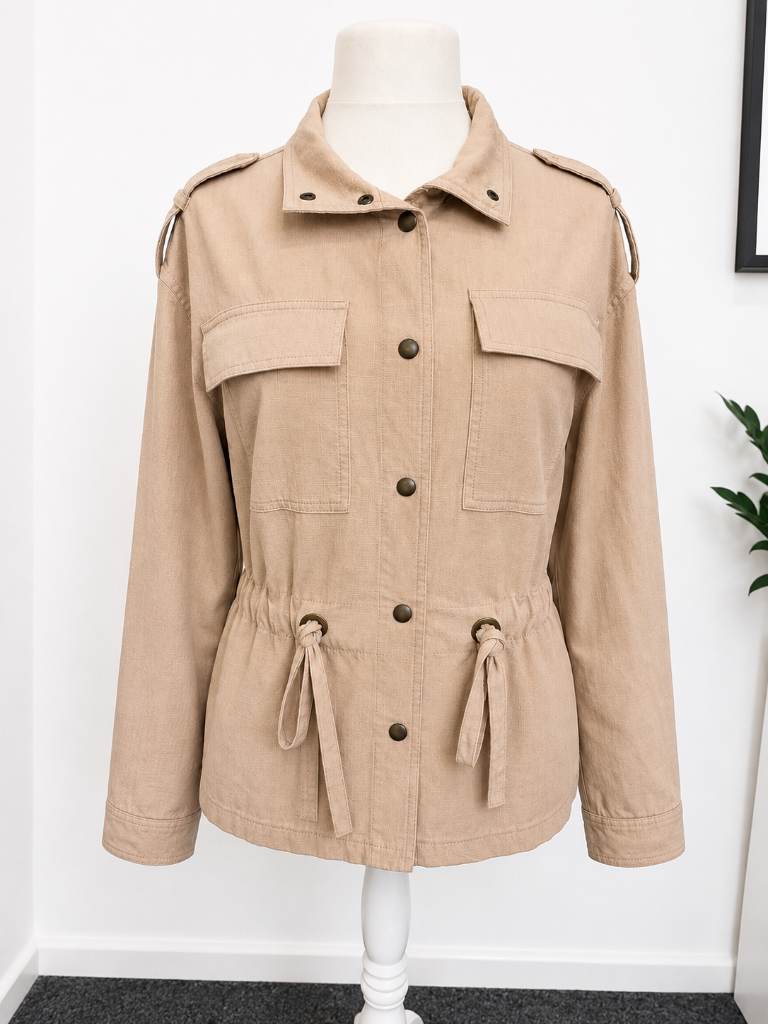 Per Una Utility Jacket Size 8 Apricot Pink Linen Summer Lightweight