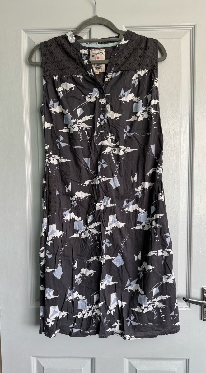 Ladies Grey Patterned Debenhams Summer Dress Size 12