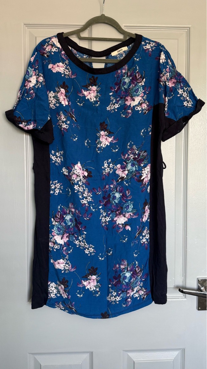 Ladies Blue Floral Oasis Summer Dress Size Large
