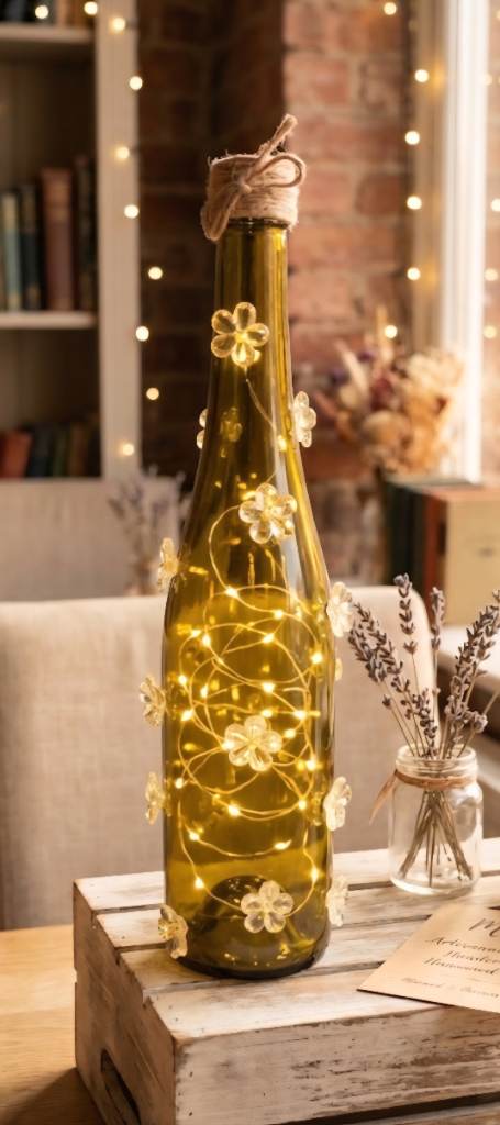 Flower LED light up bottle