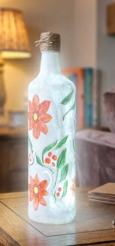Poinsettia LED light up bottle gift