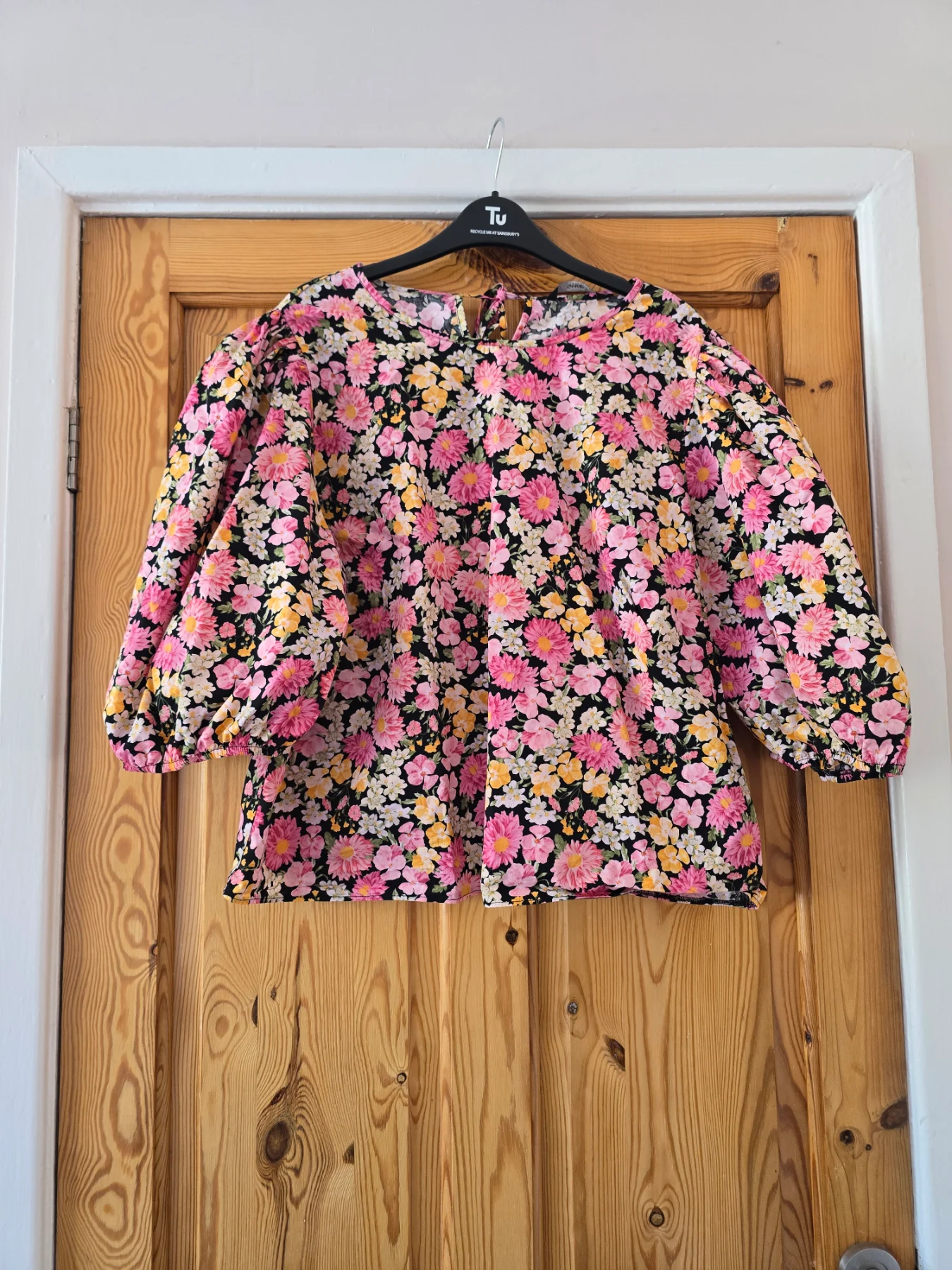 George Floral Puff‑Sleeve Blouse – Size 22