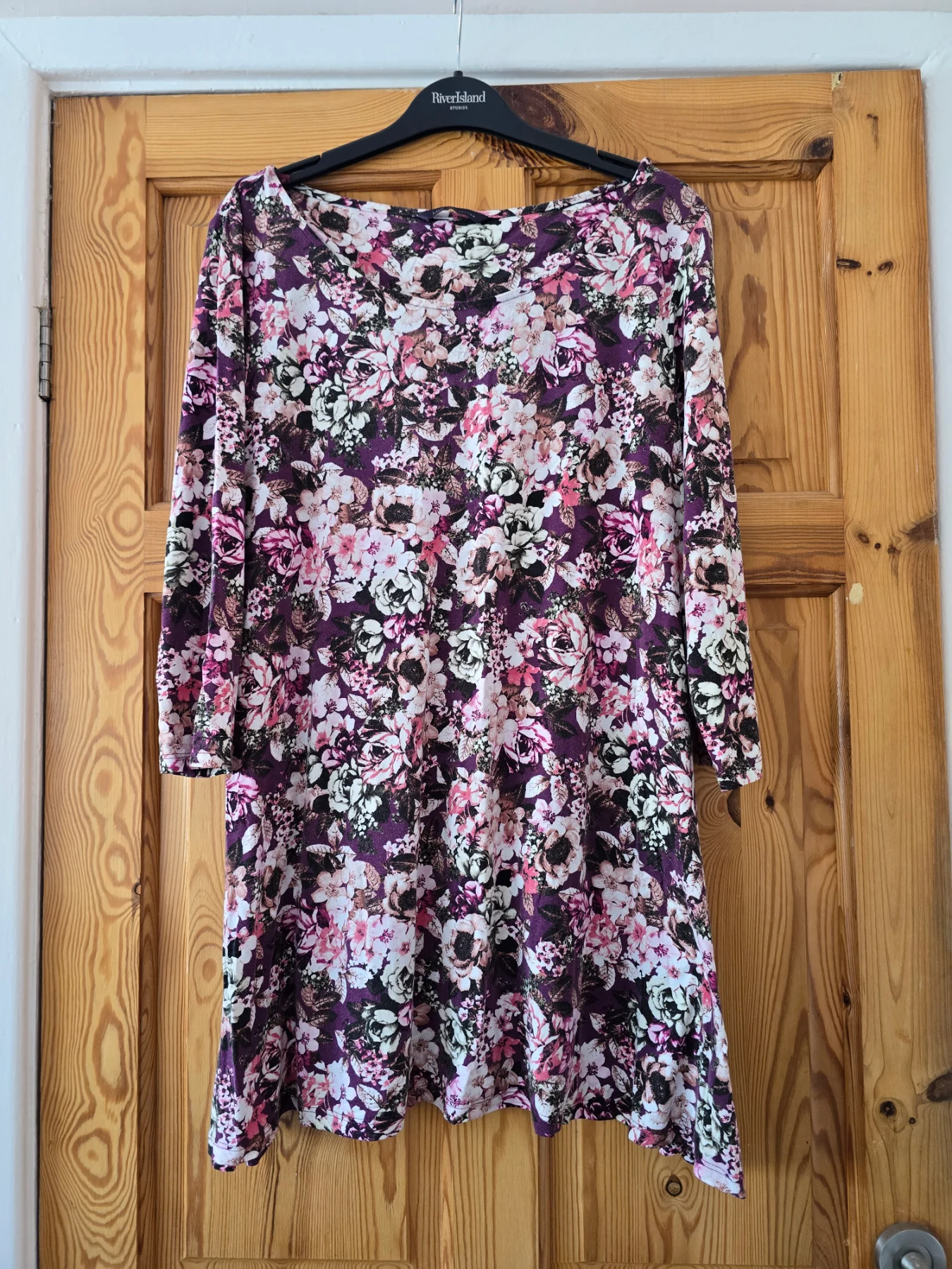 Marks and Spencer Purple Floral Tunic. Size 18
