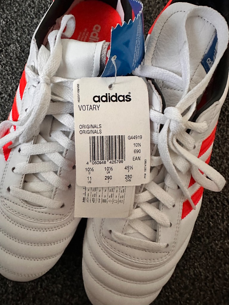 Adidas trainers men size 10.5 white/red