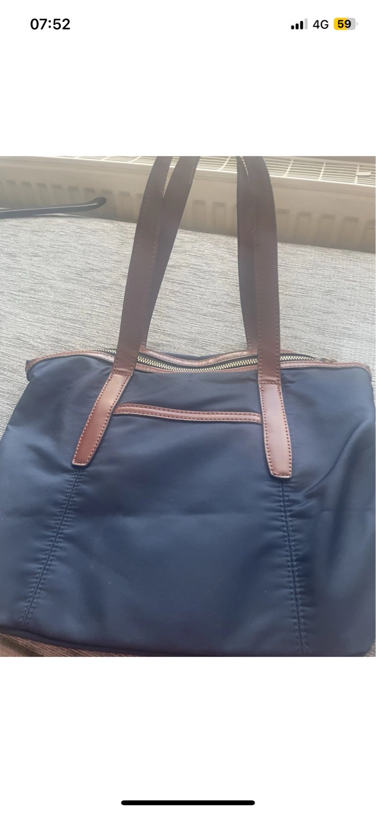 Marks & Spencer M&S Blue Hand Bag With Brown Handle
