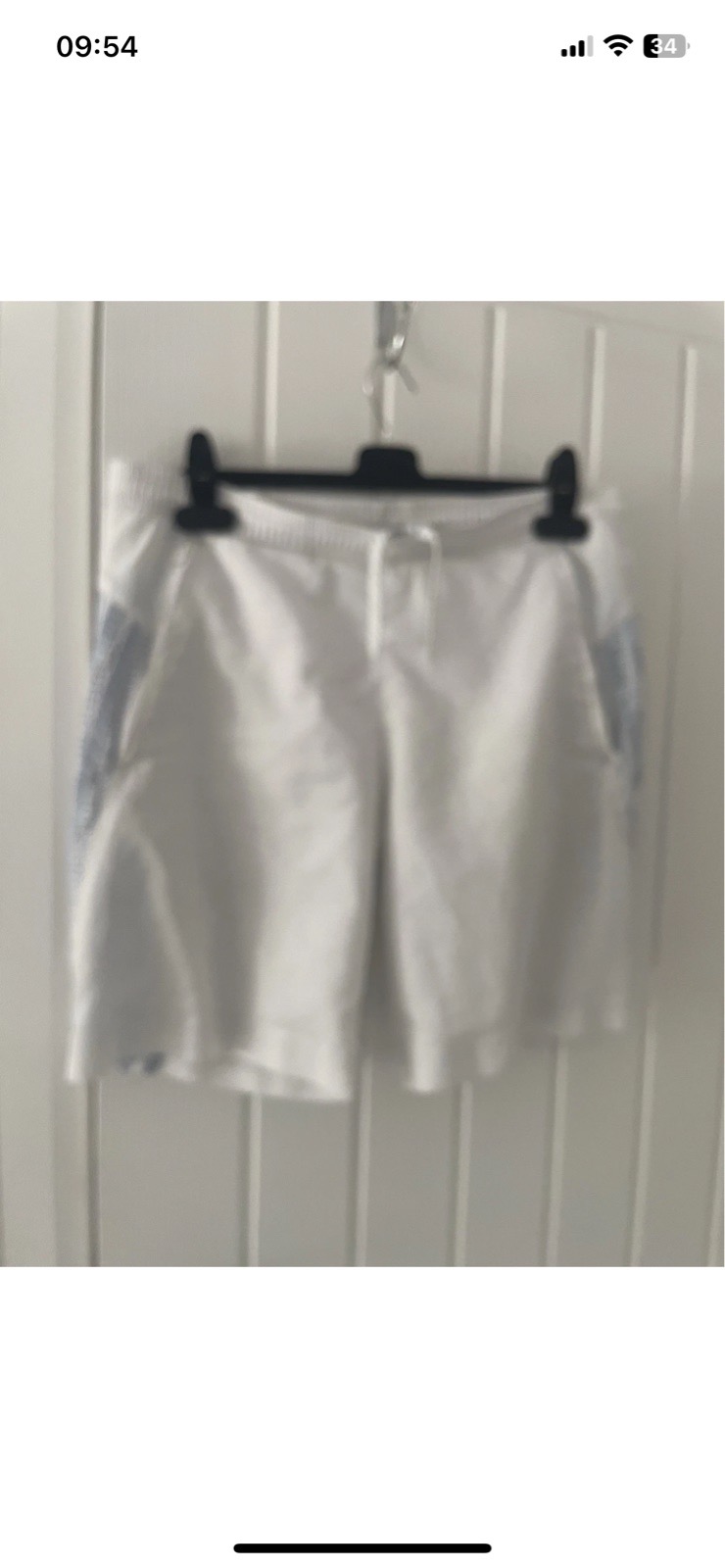 Adidas White Blue Stripe Themed Men’s Shorts Size Small
