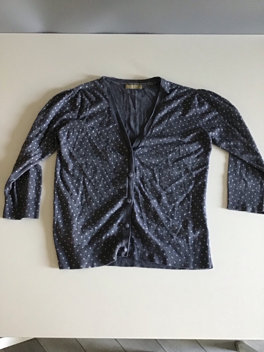 TU grey white spot Cardigan size 14