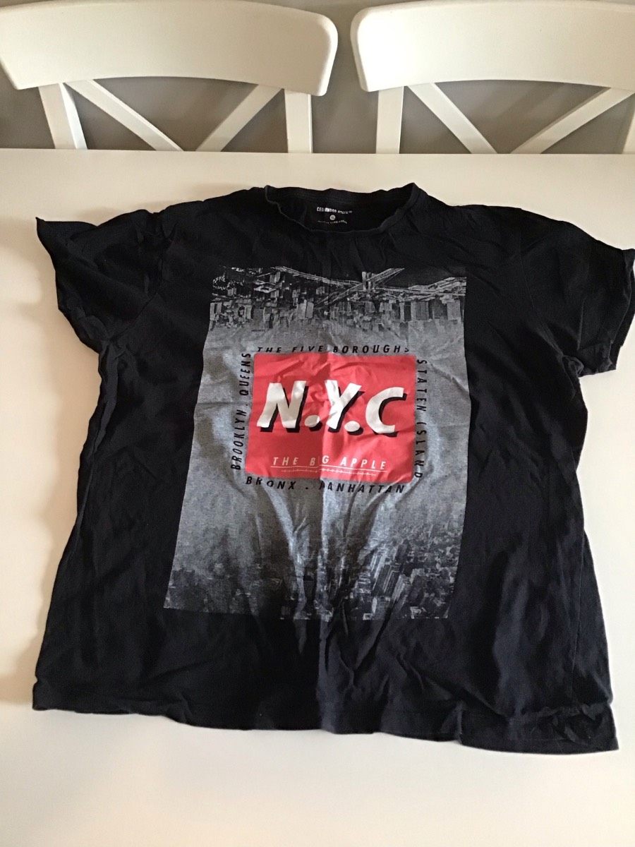 Mens cedar wood state New York logo top size XL