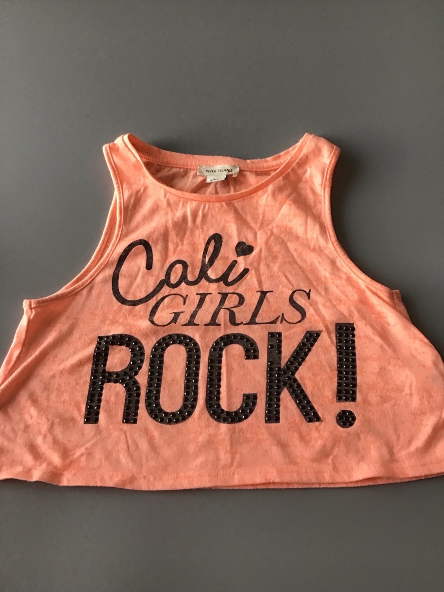 Girls Orange logo top river island age 5/6