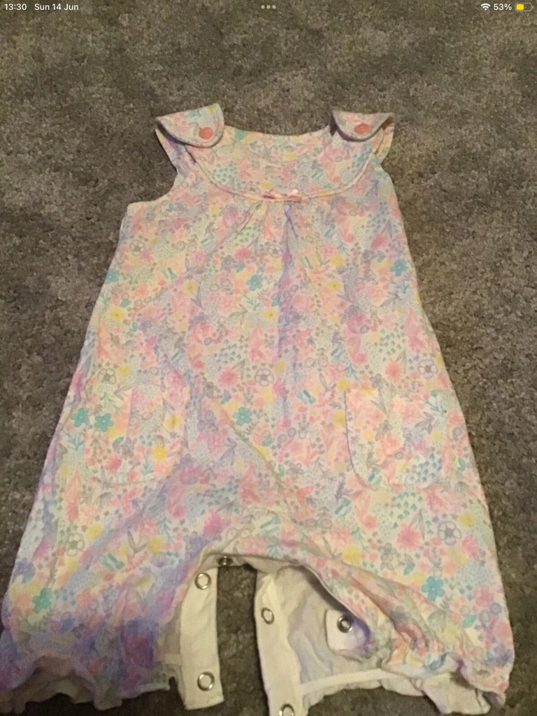 George Asda girls multi all in one bodysuit size 9-12months
