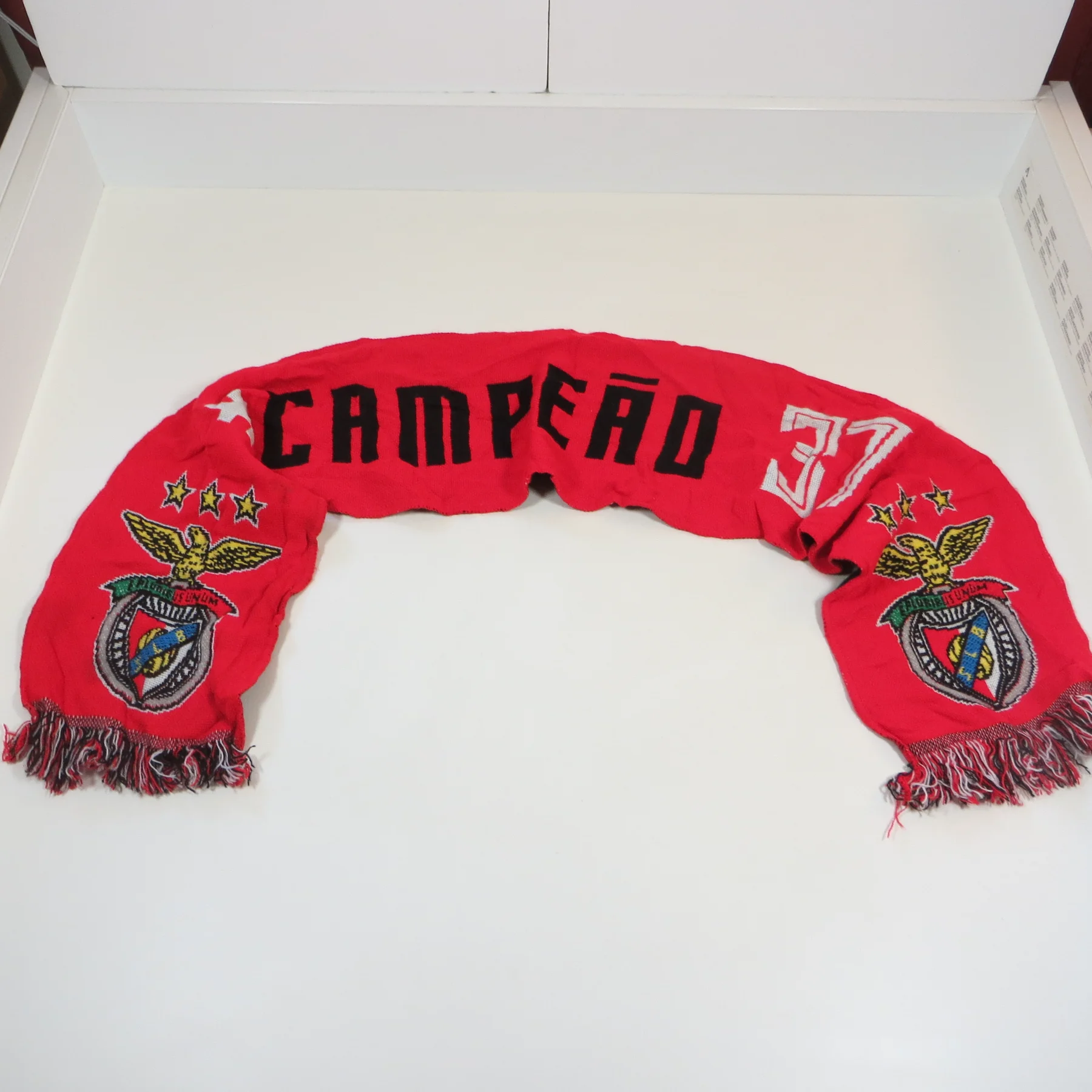Benfica SLB Campeão 37 Football Scarf Red Official Product Portugal Sports Decor