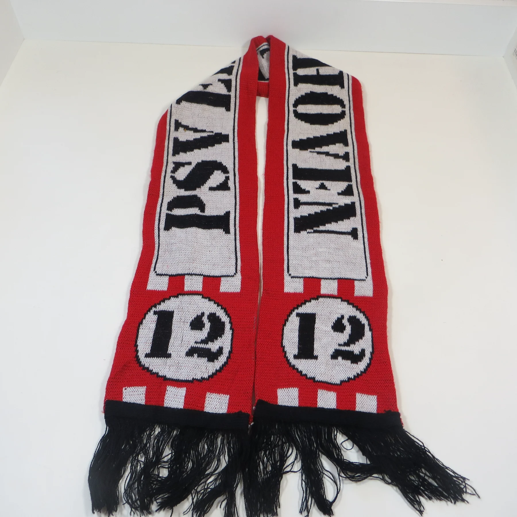 PSV Eindhoven Football Scarf "De Twaalfde Man 12" Supporters Fan Vintige Knit