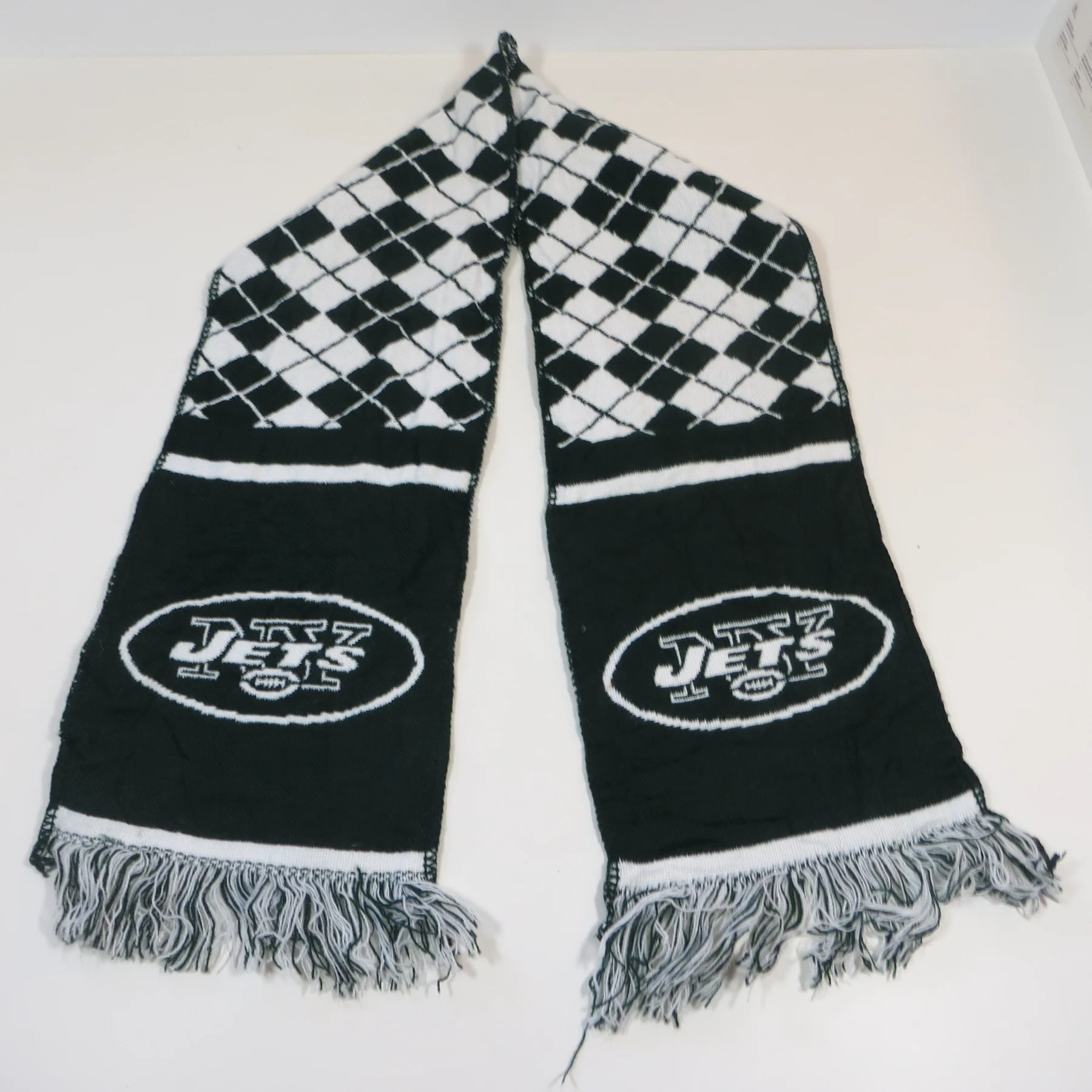 New York Jets Green White Knit Acrylic Scarf NFL American Football Fan Sports