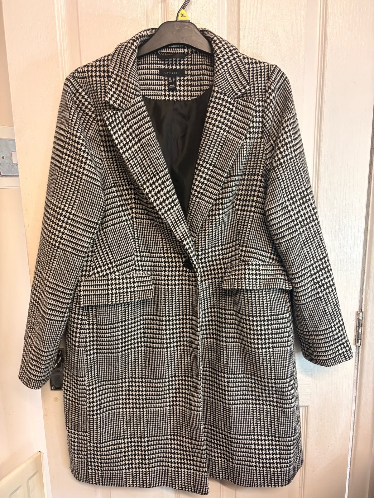 New Look Checked Coat UK 14