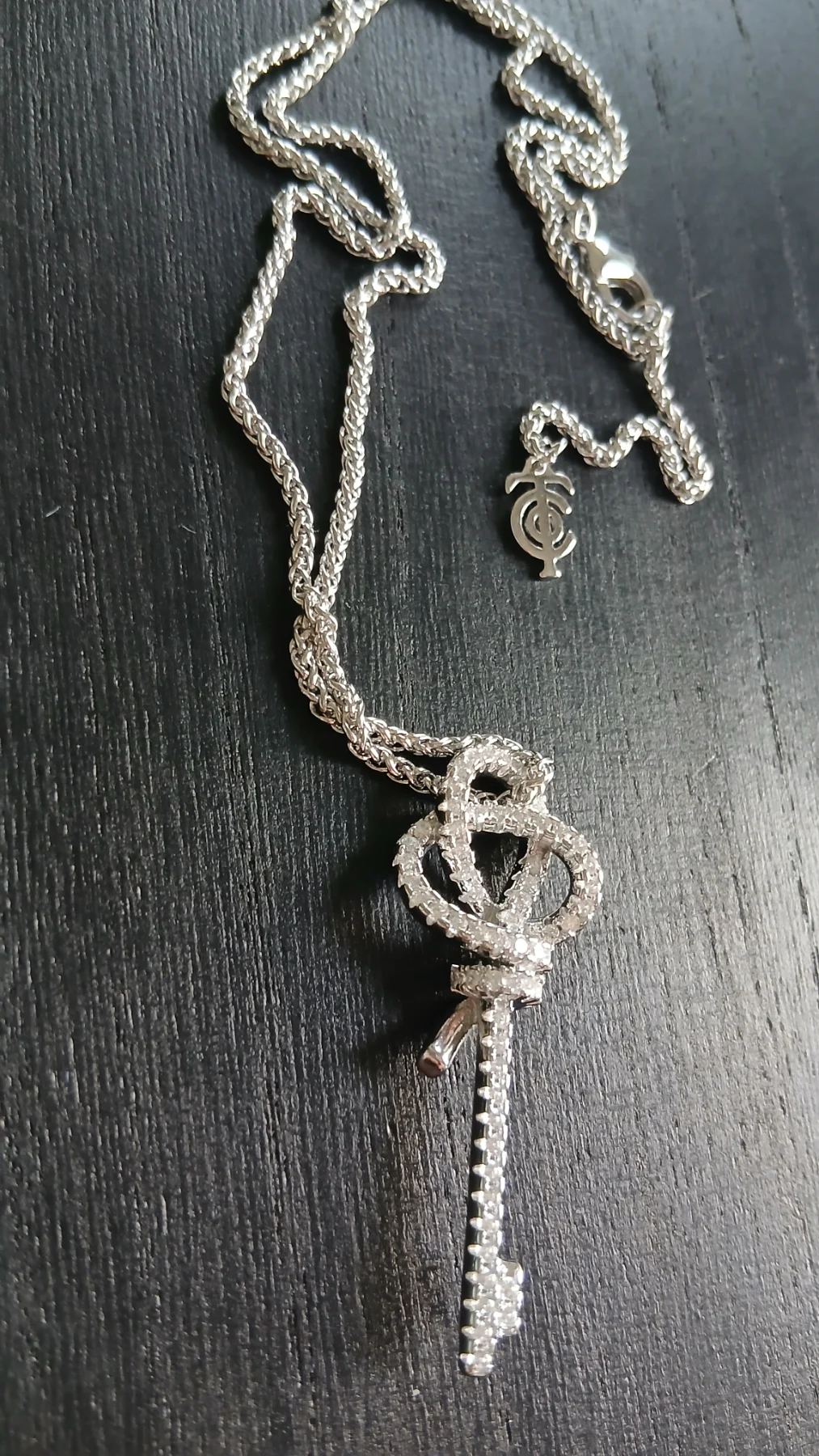Silver-Tone Key Pendant Necklace