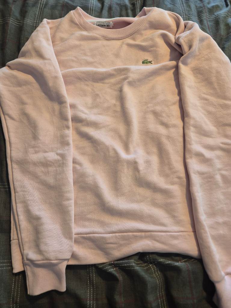 Lacoste pink jumper size l mens