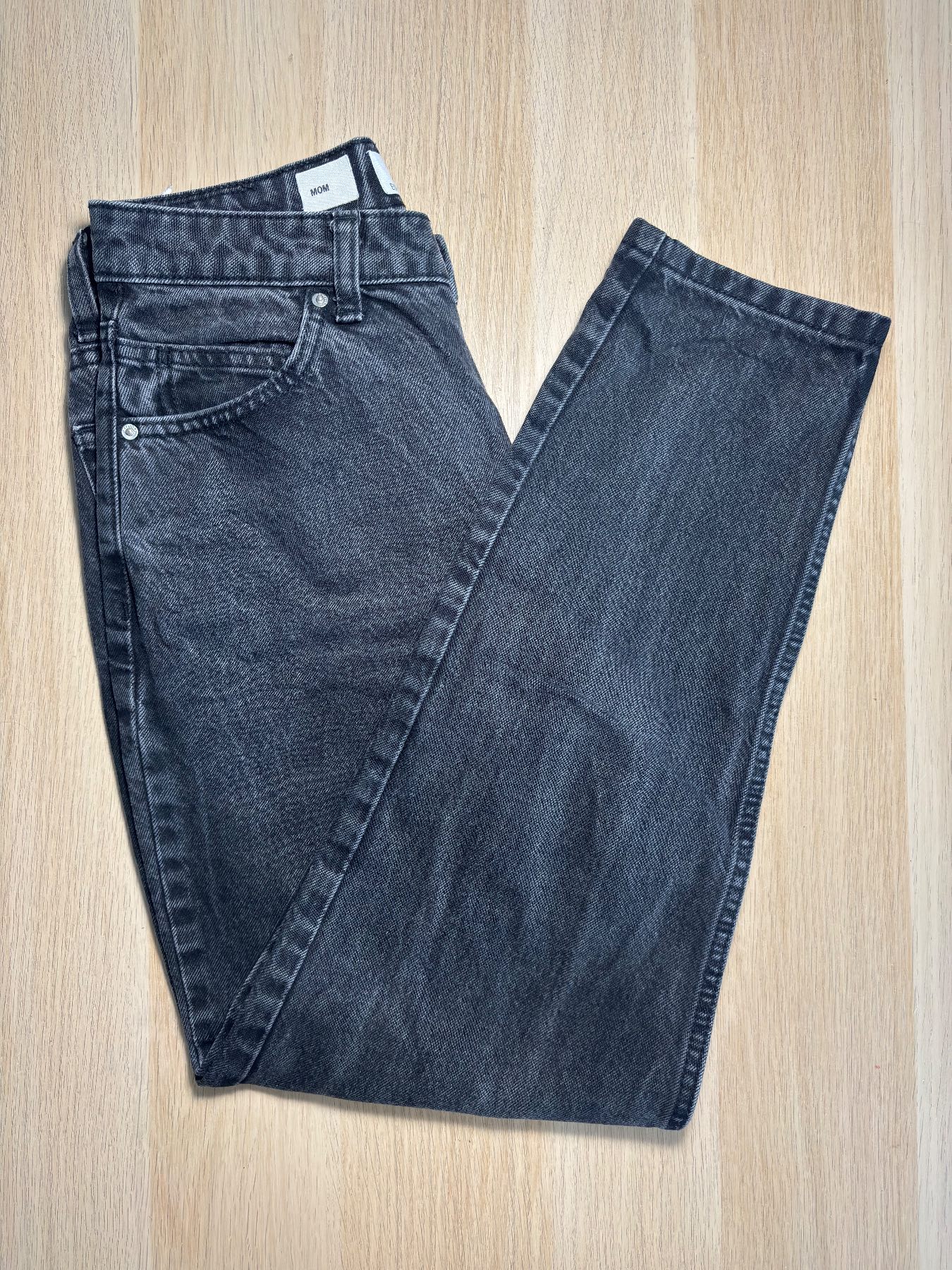 Bershka Washed Black Mom Jeans Size 8 / EUR 36