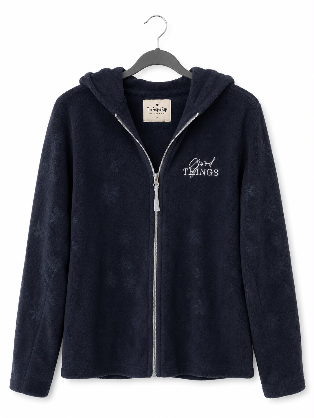 The People Rep. “Good Things” Polar Fleece Hoodie | Navy | XL | Cosy Winter Essential