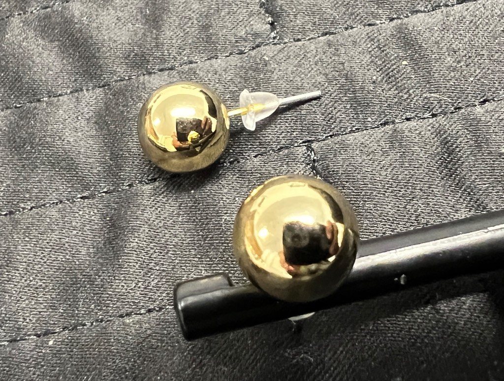 Gold tone/ silver tone and grey toned earrings New
