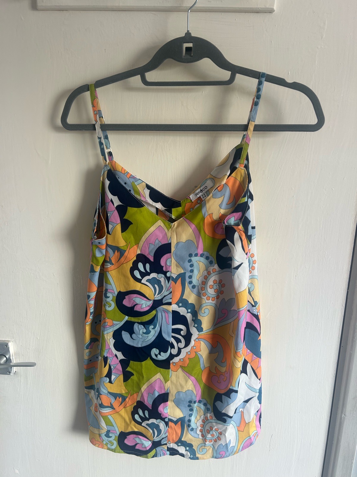Pep & Co Retro 70s Floral Paisley Cami Top - Size UK 10 / EUR 38