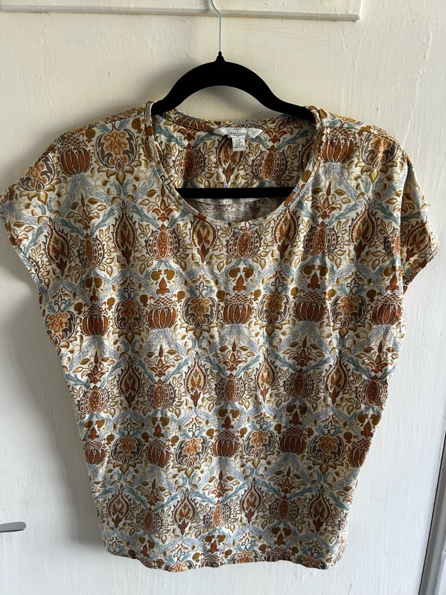 Next x Morris & Co. Pomegranate Print Cotton Top - Size 12