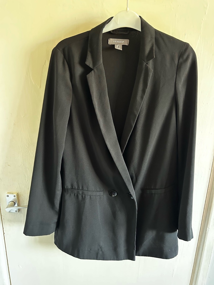 Primark Black Blazer Jacket Size 6 Smart Casual Oversized Look
