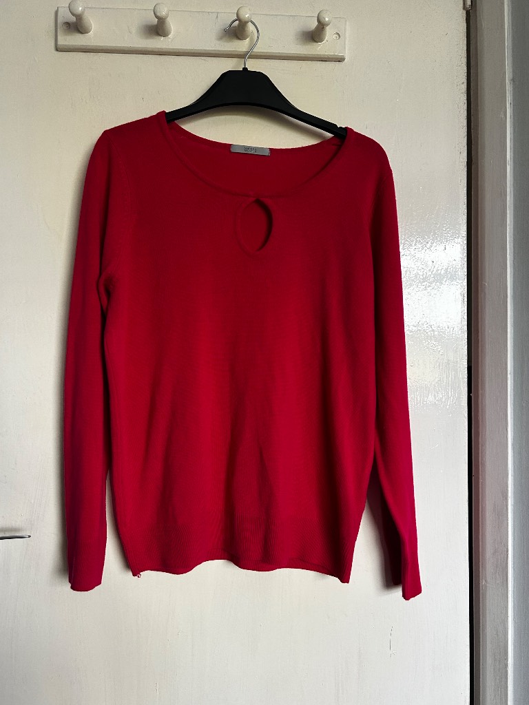 Marks & Spencer Fuchsia Pink Keyhole Jumper Top Size 12 M&S Knitwear