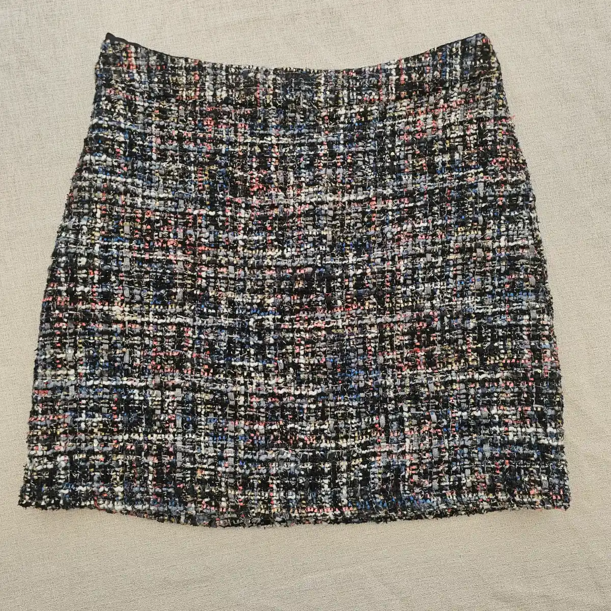 Papaya Woman Bouclé Tweed Mini Skirt UK 12 Multicolour Lined Smart Casual Office