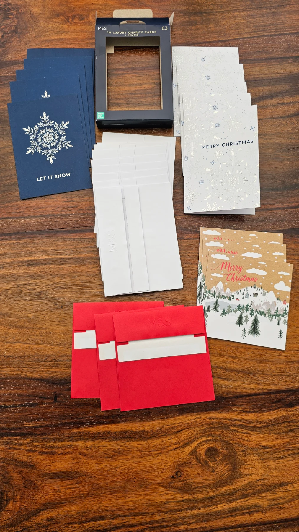 M&S Luxury Christmas Cards Bundle – 13 Cards + 12 Envelopes