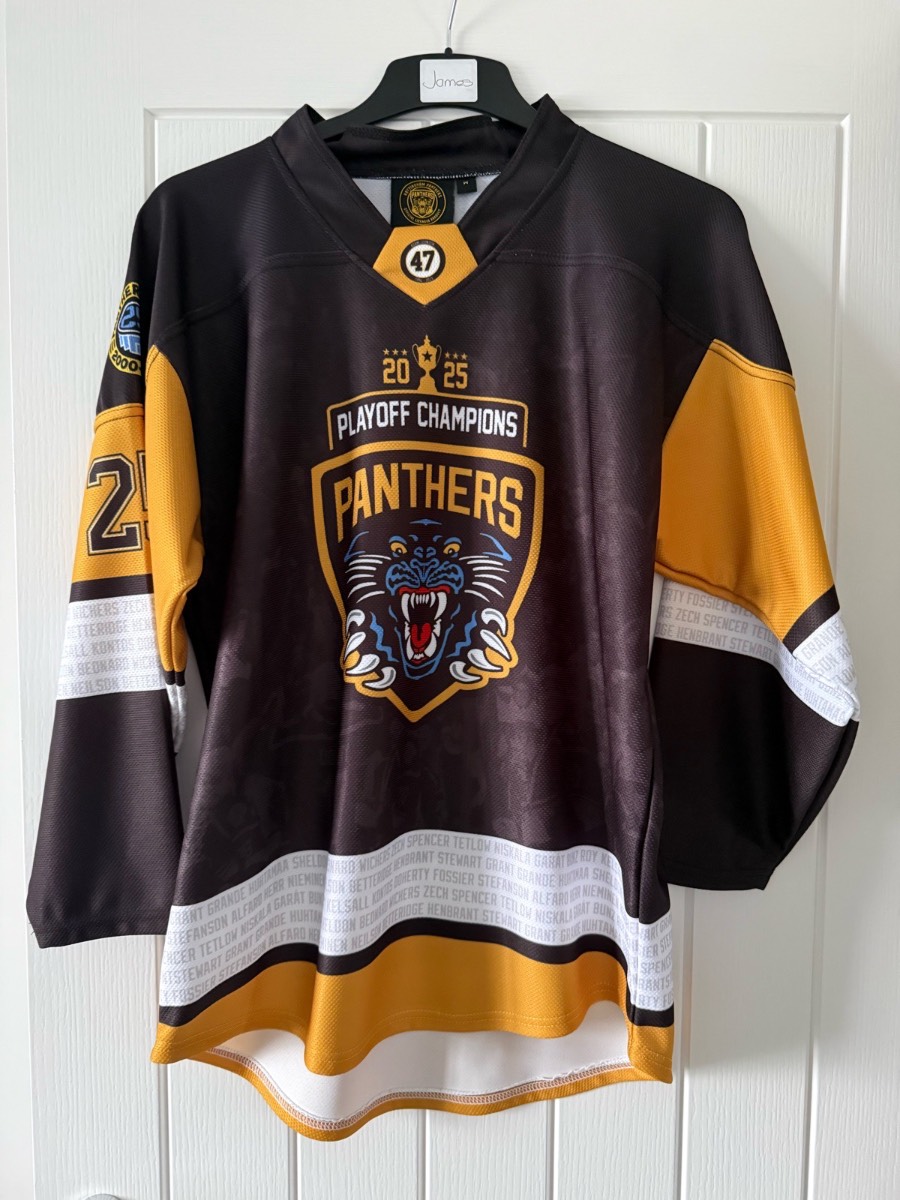 Nottingham Panthers 2025 Playoff Champions Official Ice Hockey Jersey – Size M