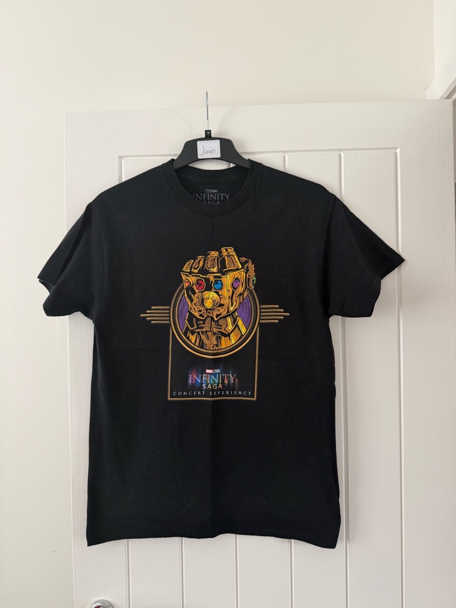 Official Marvel Studios Infinity Saga Concert Experience 2025 T-Shirt Medium Black 100% Cotton