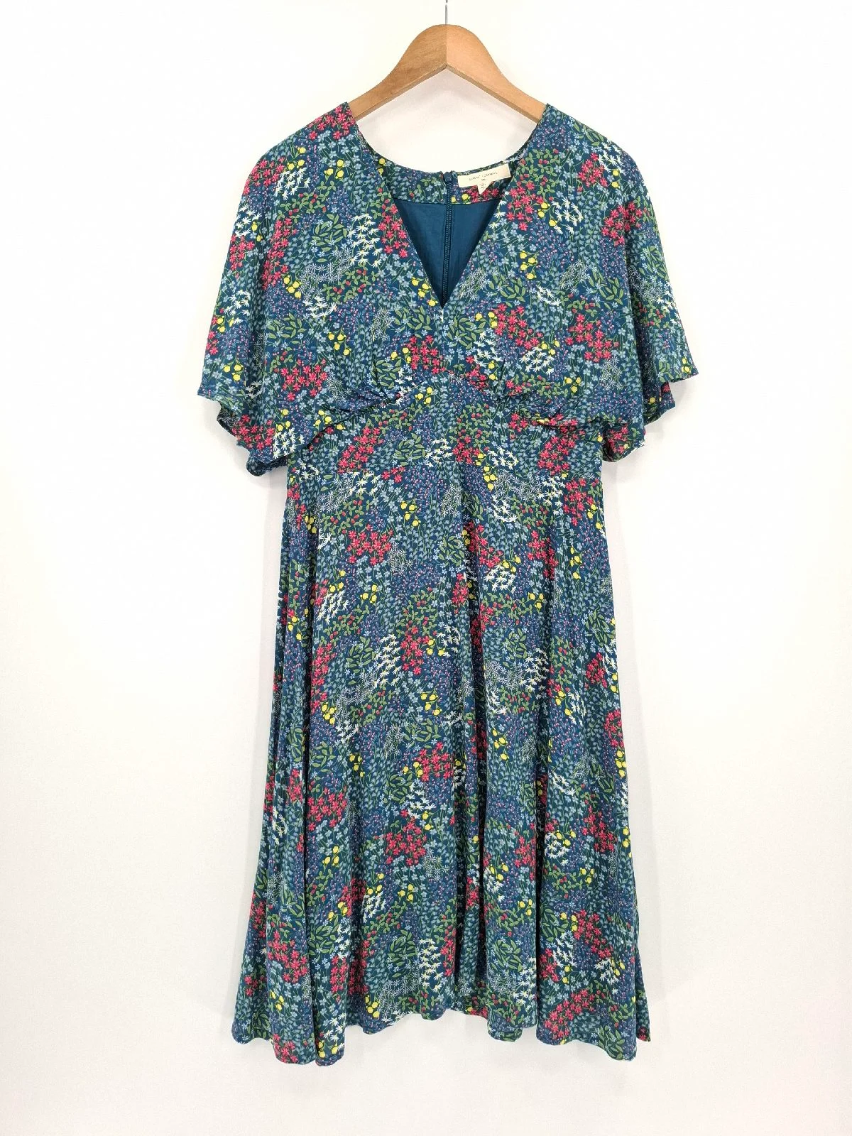 Seasalt Cornwall Wilsey Floral V-Neck Midi Dress UK 12 Tall