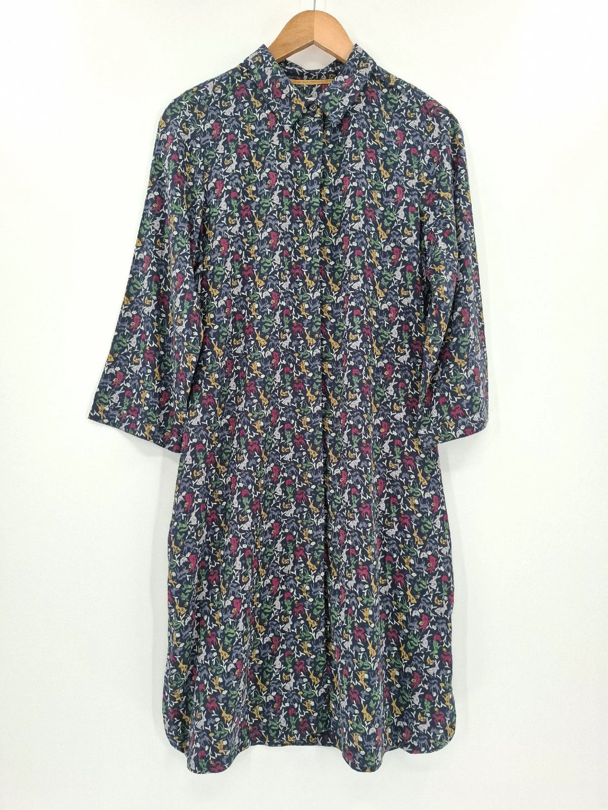 Mistral Woodland Animal Print Shirt Dress UK 12