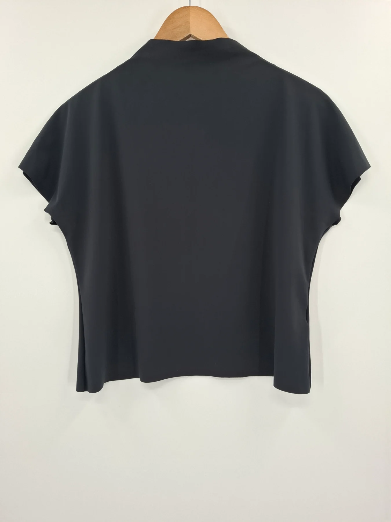 H&M black short sleeve High Neck Minimalist top Size XL