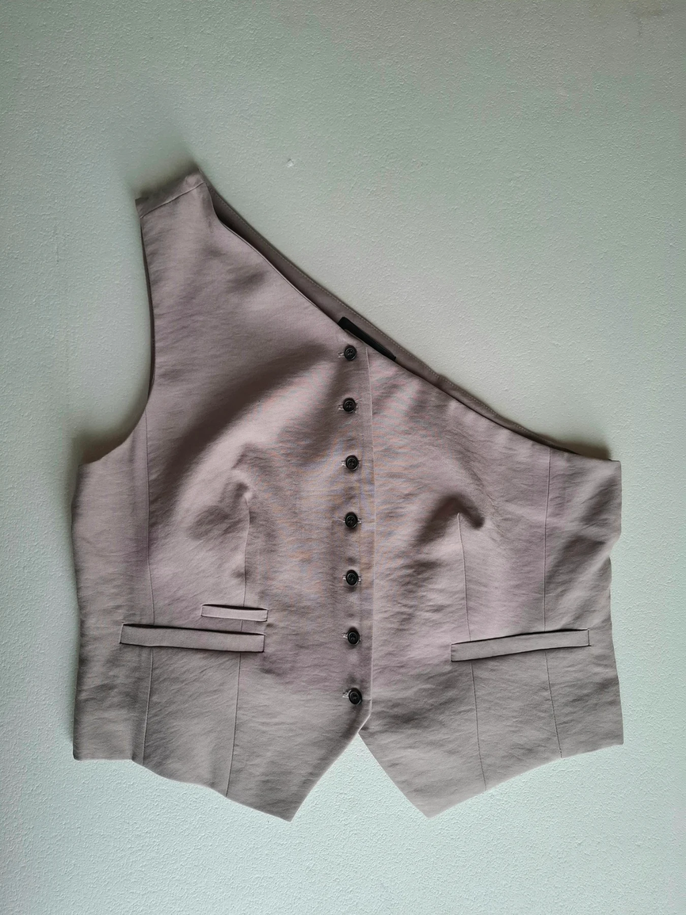 Next Taupe One Shoulder Waistcoat Tailored Size 14