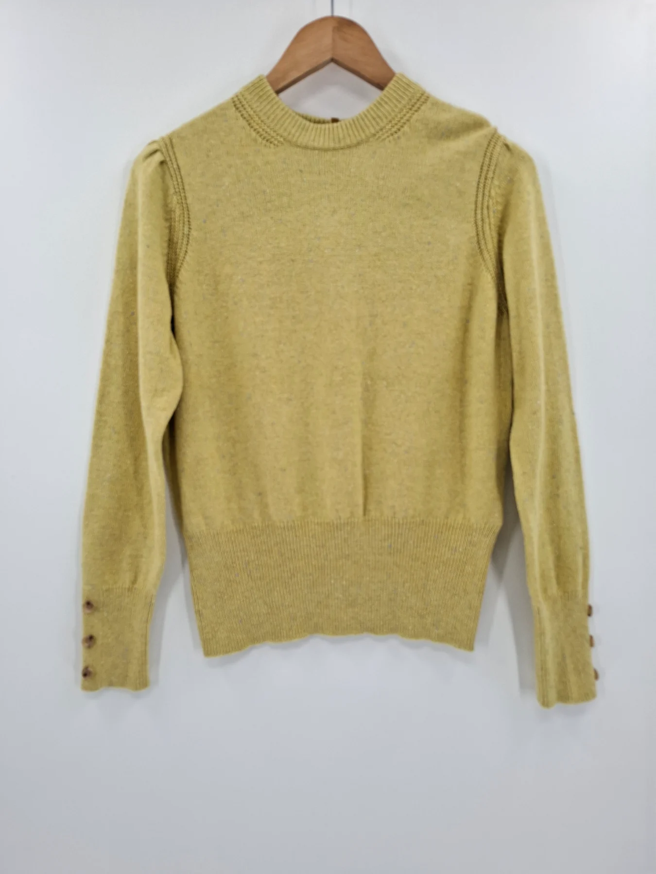 Marks and Spencer Per Una citrus yellow flecked cotton wool blend jumper Size 14