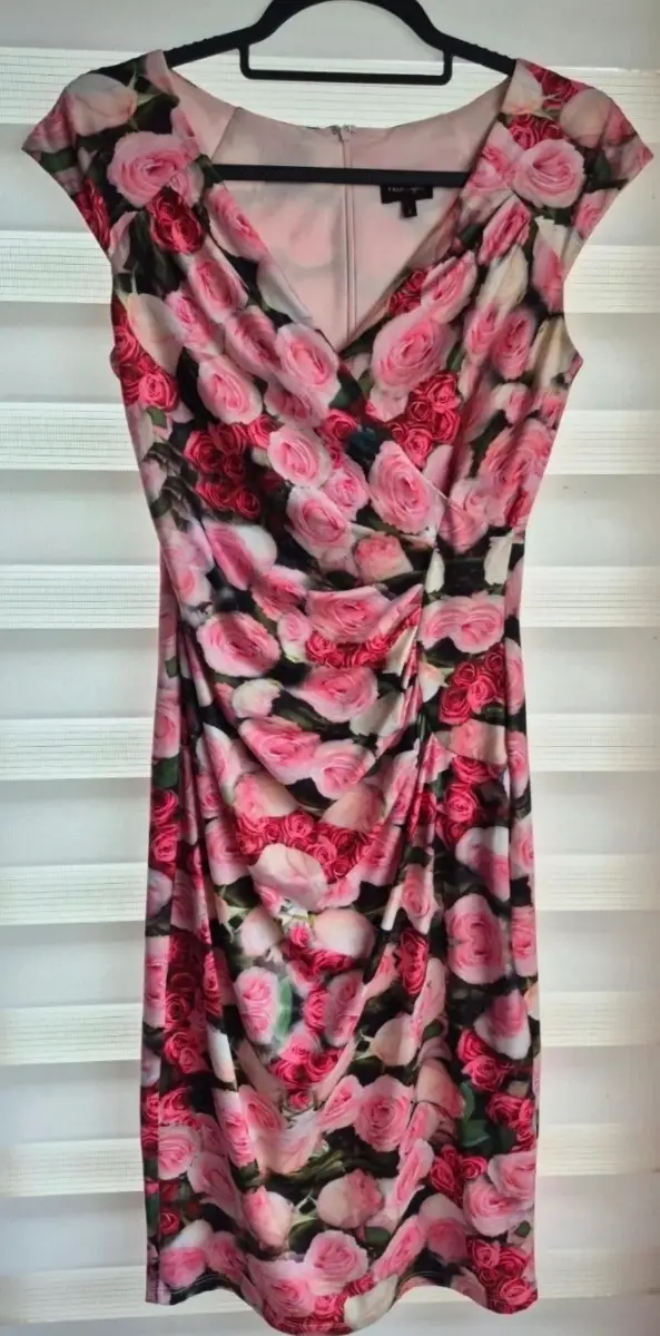 Pink Floral Wedding Guest Dress Ruched Wiggle Phase Eight 8