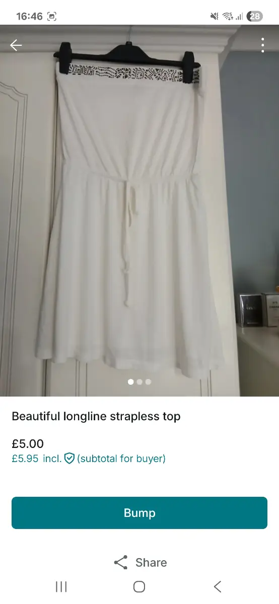 Longline strapless top