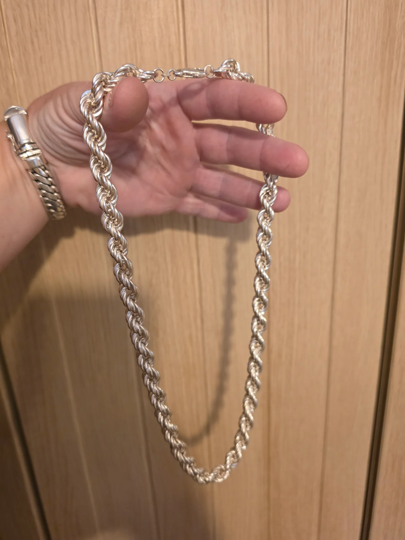 Huge sterling silver rope chain 23.5 inchs