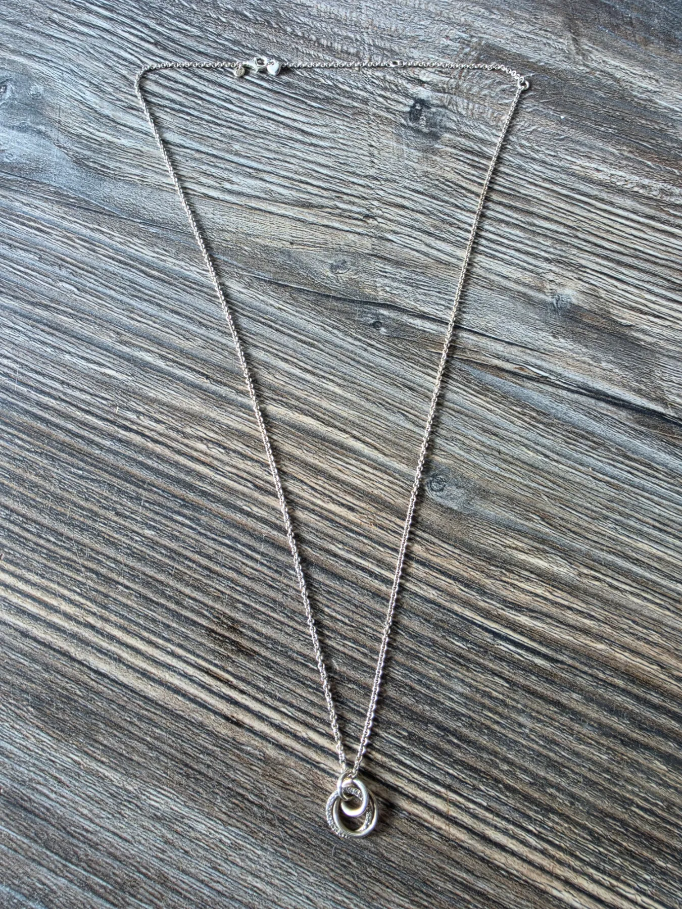 Pandora sterling silver necklace & pendant 23 inch