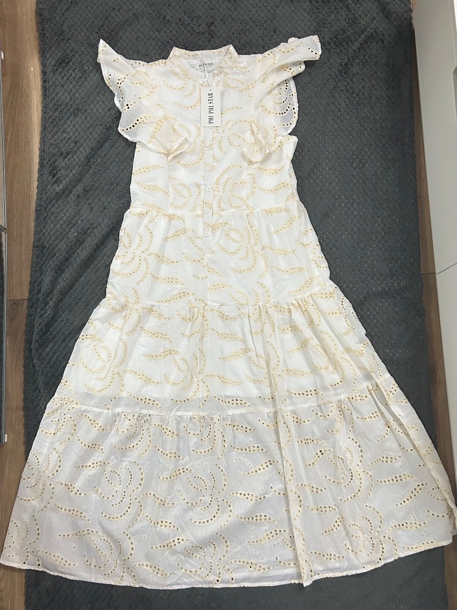 Phi Phi Star white broderie midi dress