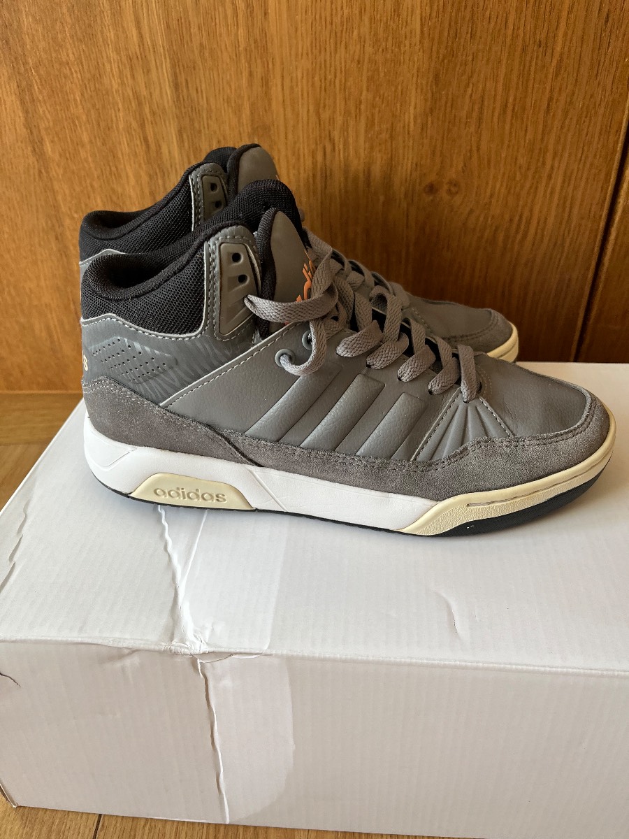 Adidas Hoops Mid 2.0 Grey High Top Trainers UK 4 EU 36.5 Excellent Condition