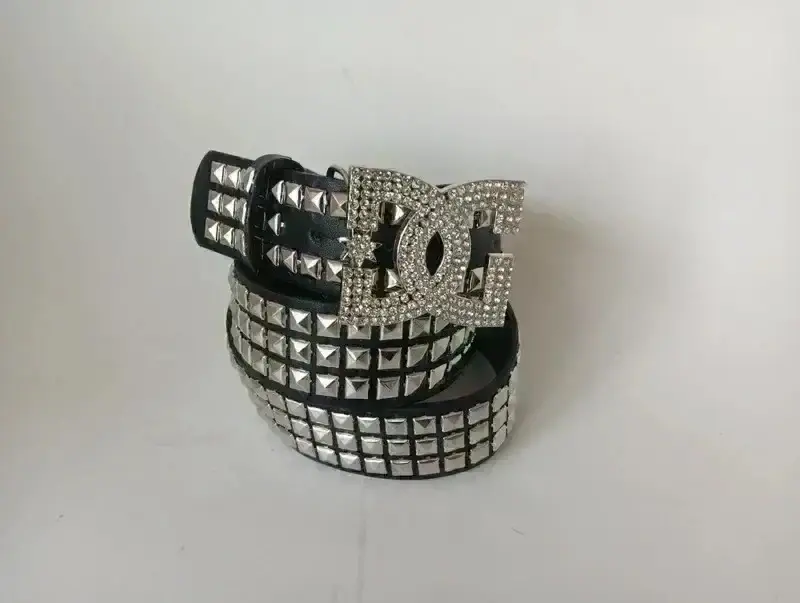 Y2K Luxury Hot Girl Rhinestone Punk Belt – Studded PU Leather Waistband 120 cm