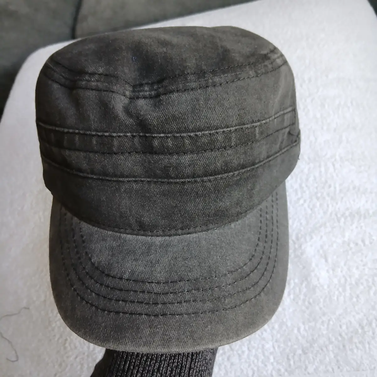 100% cotton Black Cotton Cadet Cap – Unisex Military Style Combat Hat – Vintage Washed Army Cap