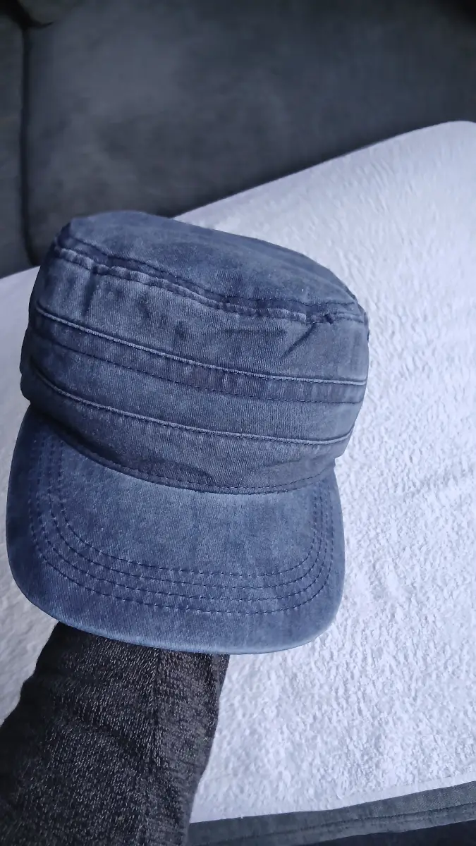 Unisex Navy Blue 100% Cotton Cadet Cap – Flat Top Compact Hat