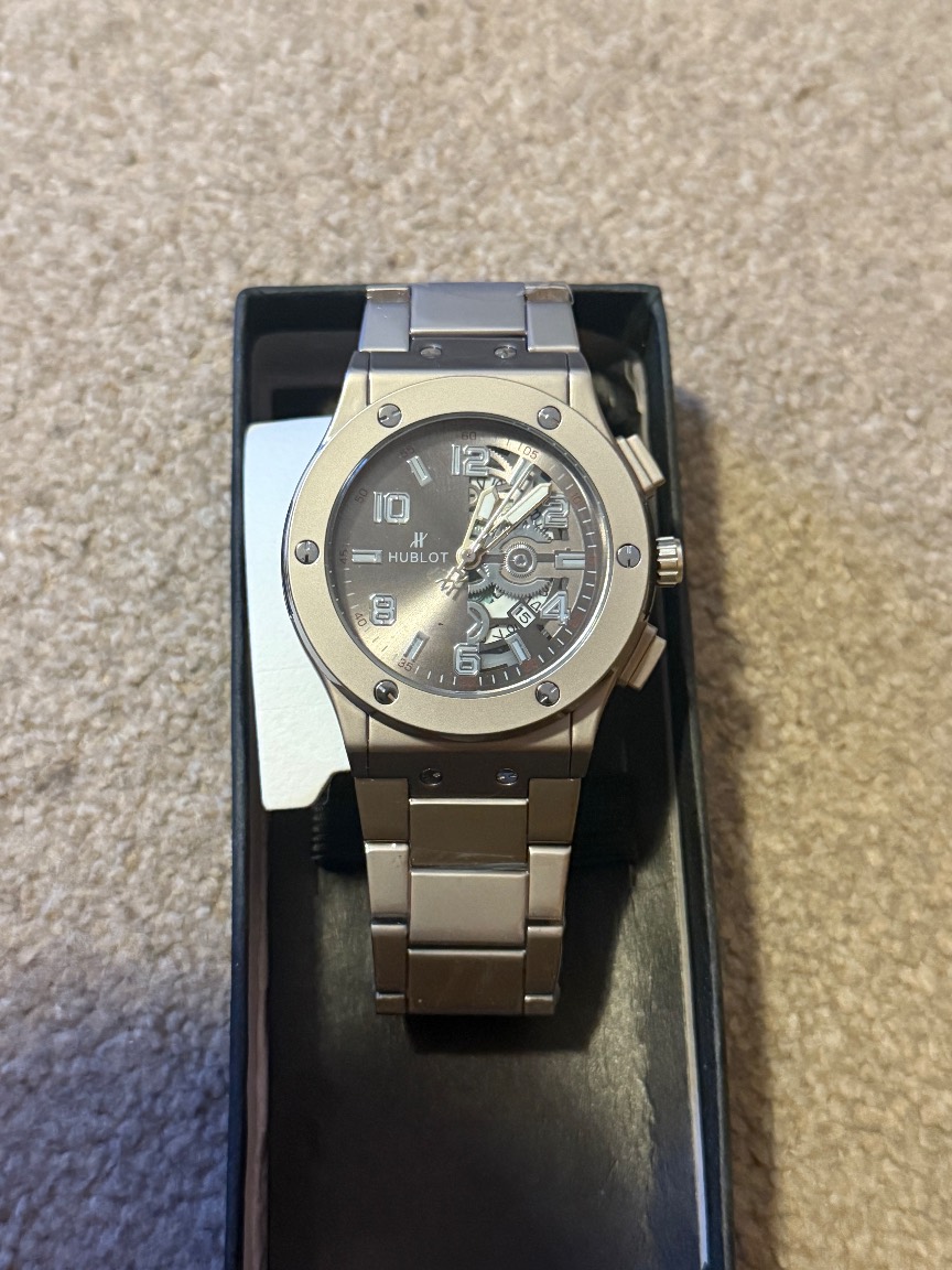 Titanium Grey Skeleton Chronograph Watch — Brand New 🆕