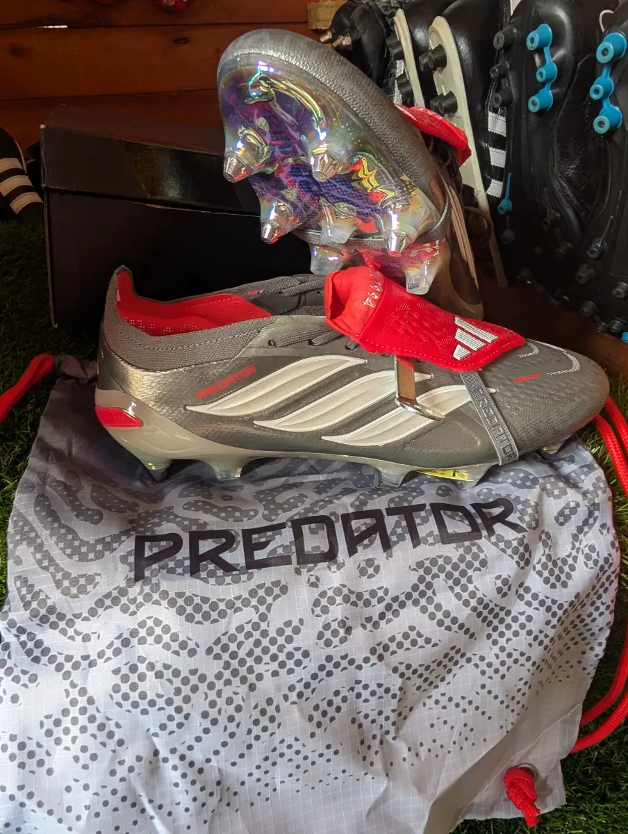 Adidas Predator Elite Grey Red Foldable Tongue SG with Bag and Box Brand New Size 10