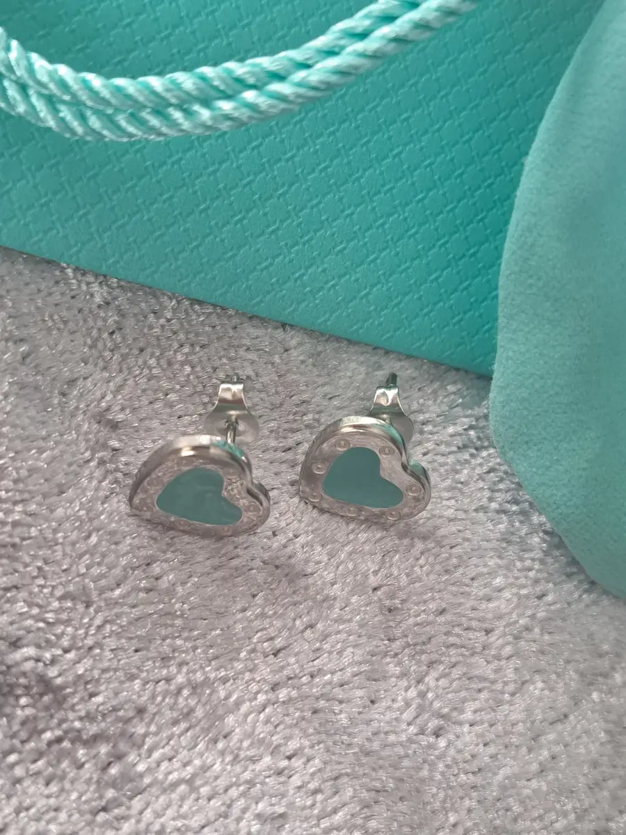 Mini Heart Charm Tag Earring Set