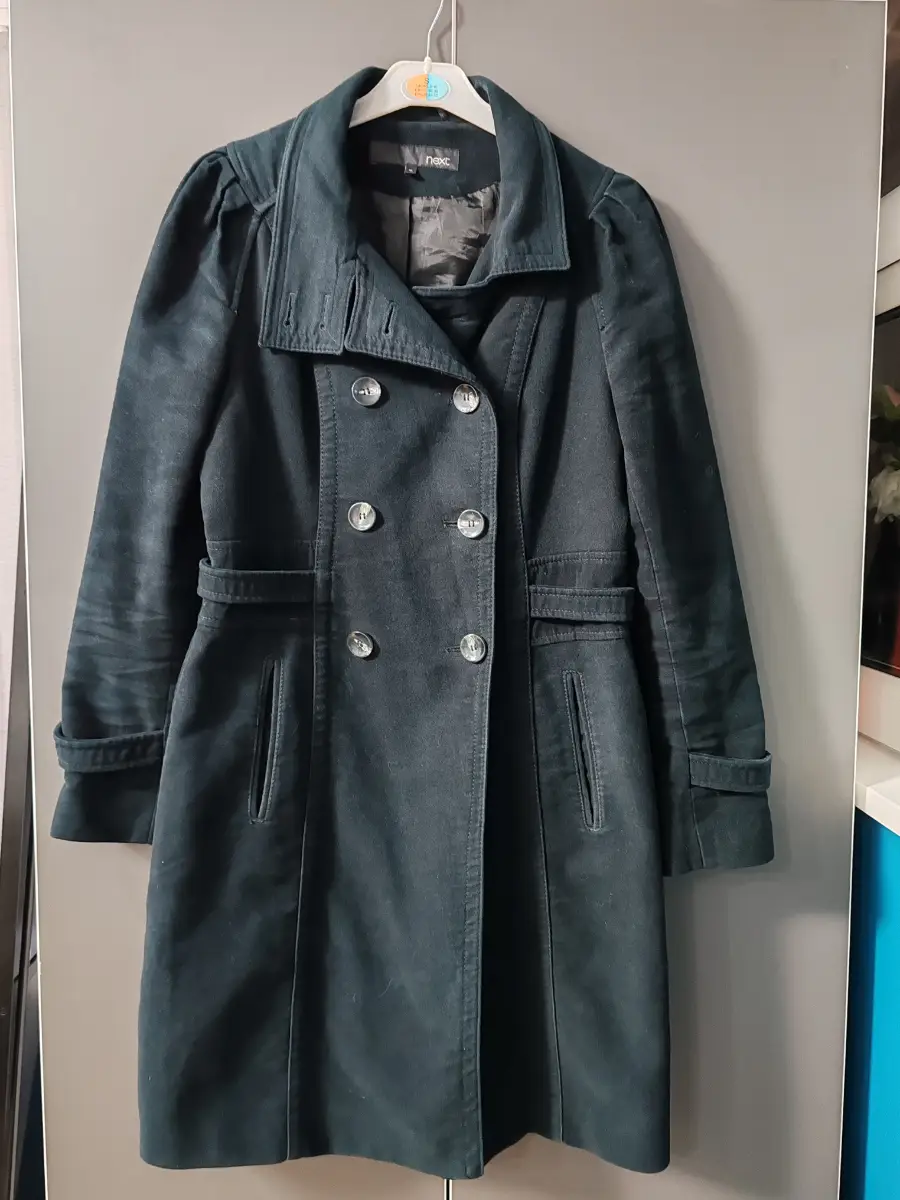 Next black double-breasted coat - Size 10