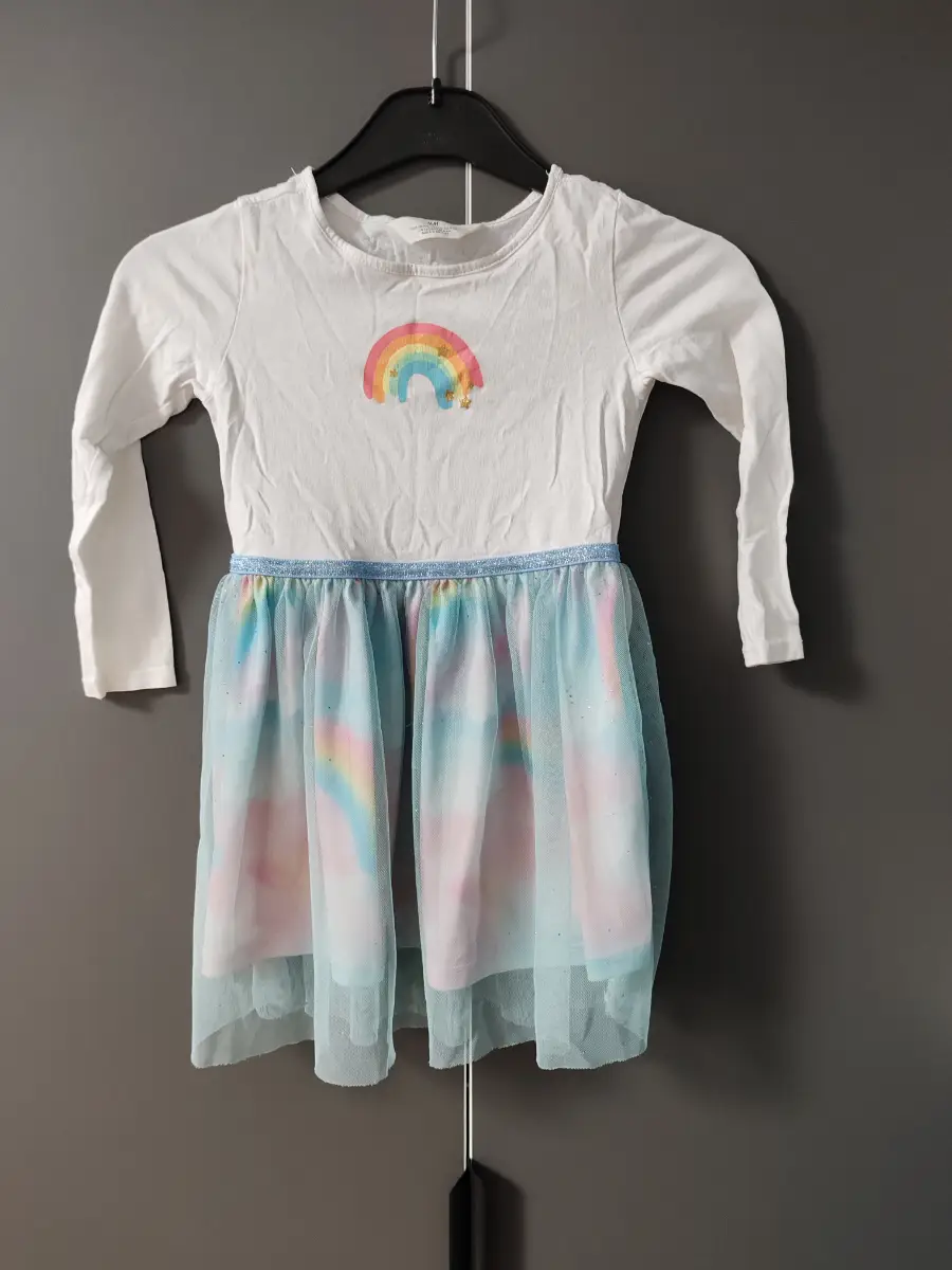 H&M Girls Rainbow Glitter Tutu Dress 4-6 Years